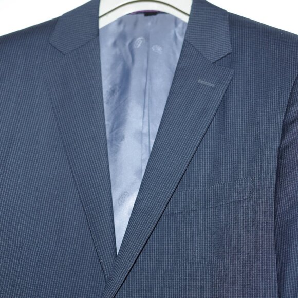 Bartorelli Napoli Classic blue checks Wool  Men's Blazer Italy size 48 - Picture 5 of 9